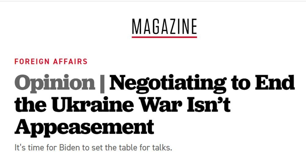 Вместо поставок оружия украинцам США должны начать мирные переговоры – Politico